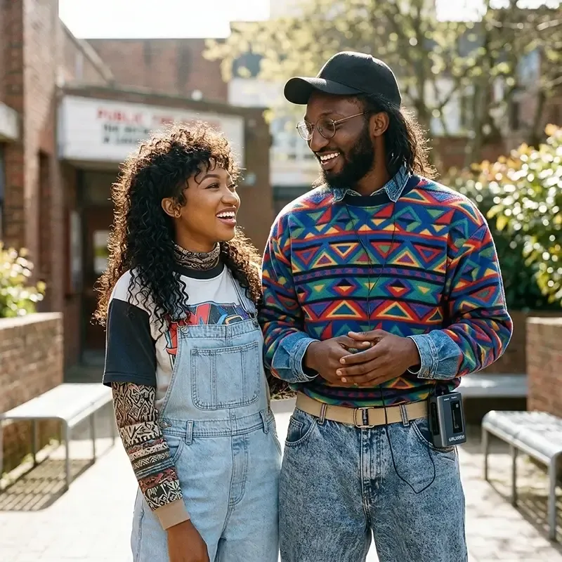 AI photo booth 90s alternative style effect on event guest