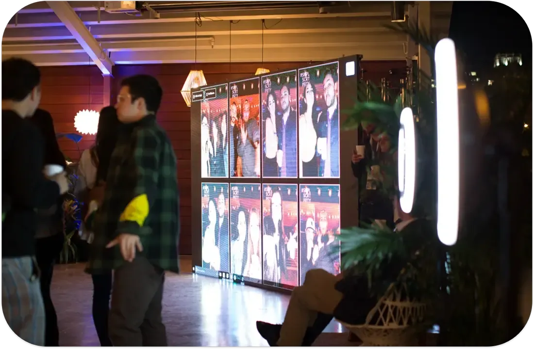 Simple Booth analytics dashboard with event participation and sharing metrics