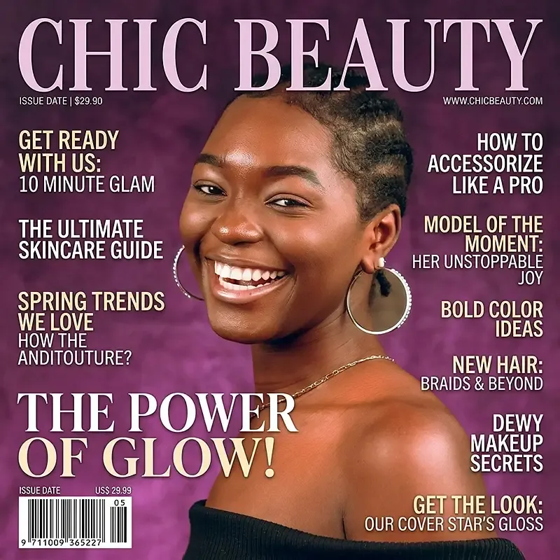 Magazine-style AI photo promoting a consumer brand