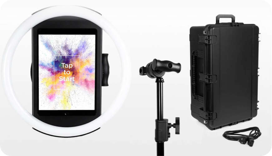 ring light photo booth stand and accessories