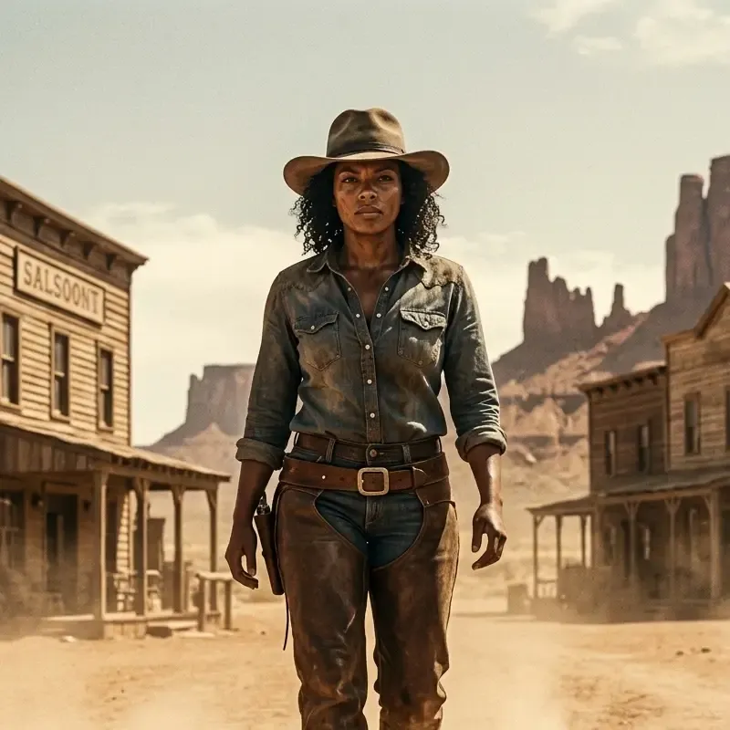 AI photo booth old west cowboy effect on event guest