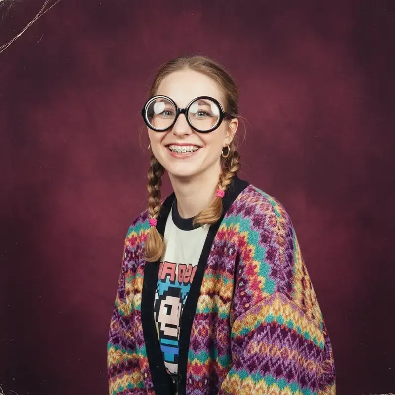 AI photo booth retro school portrait effect