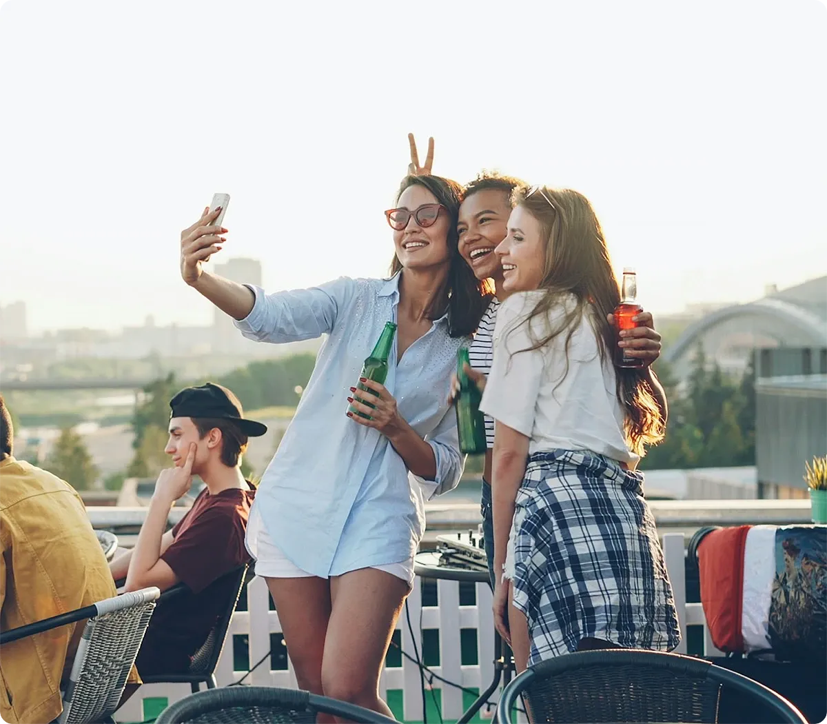 Simple Booth virtual photo booth interface on a smartphone for a remote event