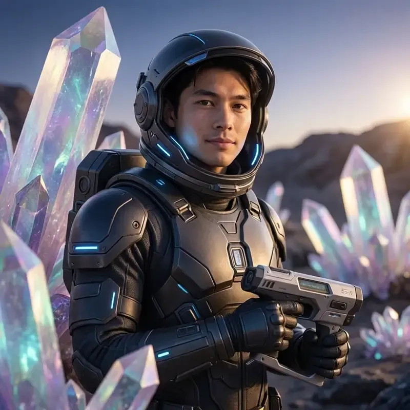 Space explorer surreal AI effect
