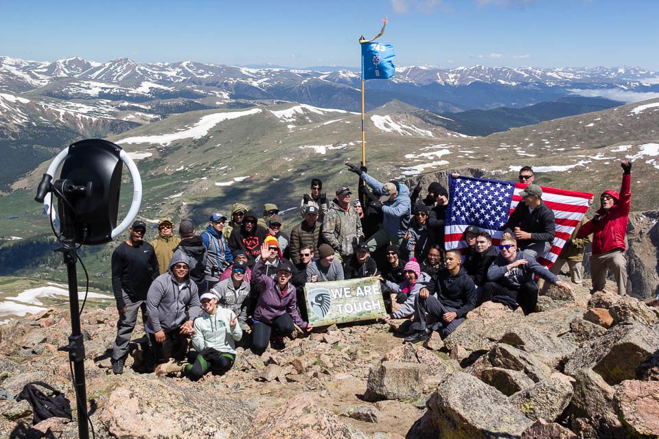 Group photo at Mount Bierstadt summit