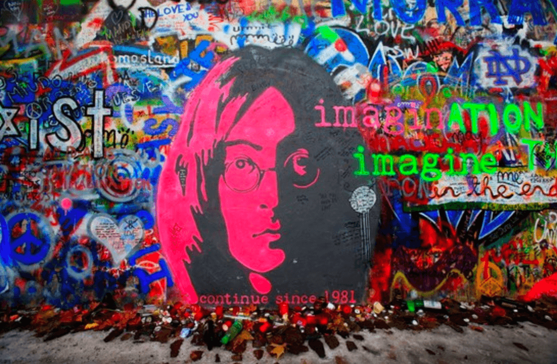 Mural wall with John Lennon