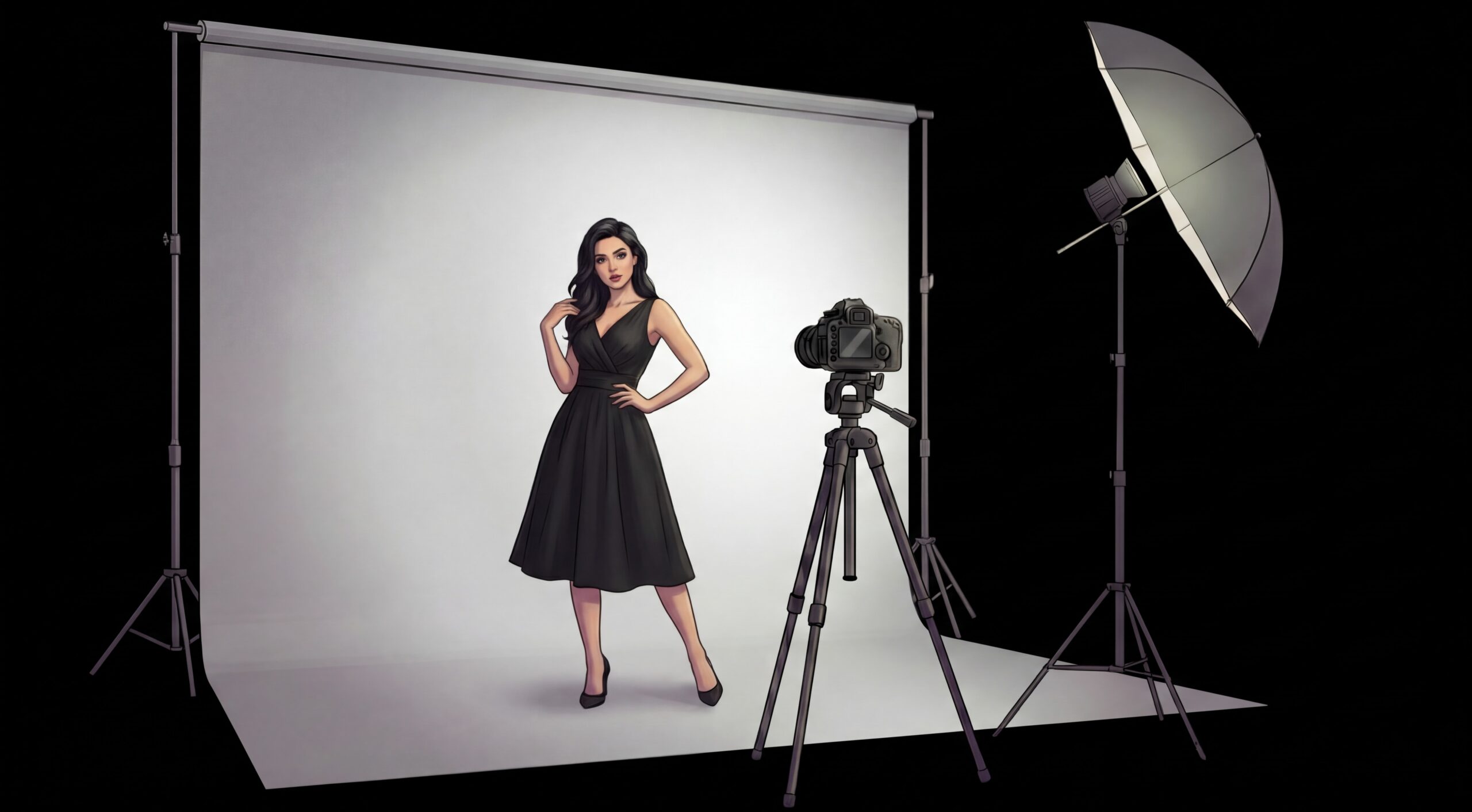 luxe black dress Midi Dress Francesca Modal - Black main image 1
