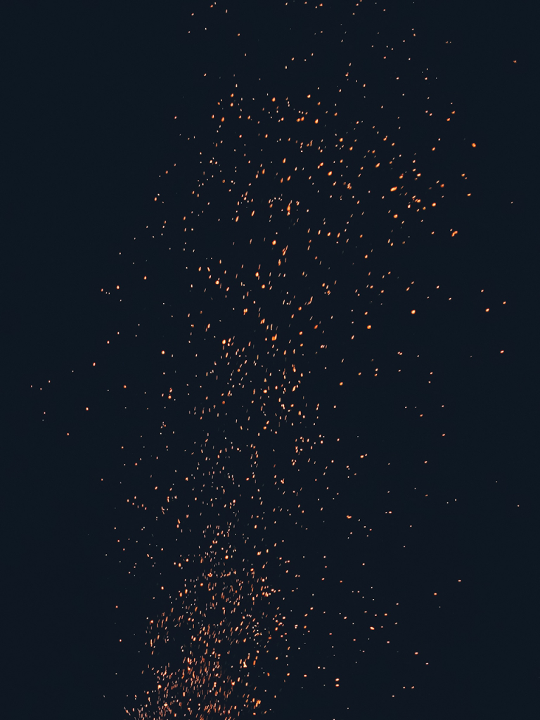 Embers flying through black sky halloween photo booth backdrop 