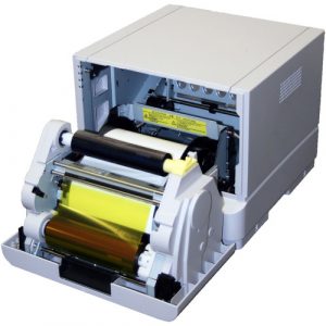 inside of dye sub photo booth printer