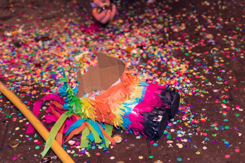 pinata laying on ground