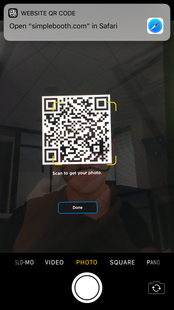 qr code for hands-free photo booth 