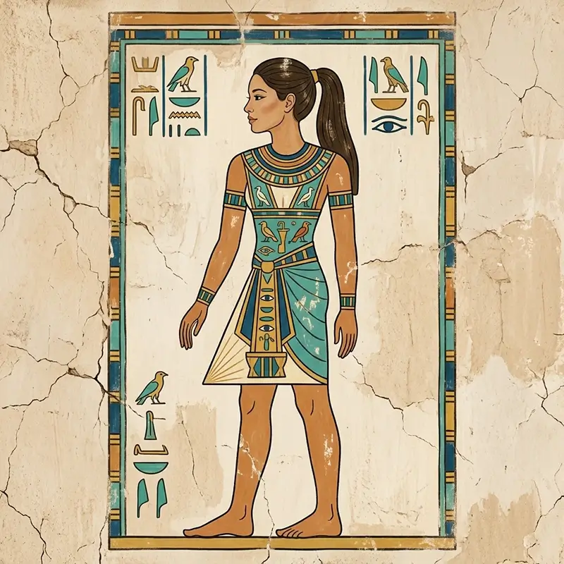 Portrait painted as an ancient Egyptian wall mural AI effect