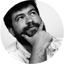 A different bearded man making a thinking face
